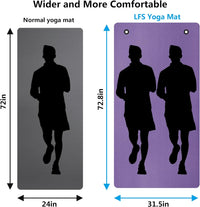 Extra Wide Non-Slip Yoga Mat with Strap and Bag, Thick Exercise Mat for Home Outdoor Workouts