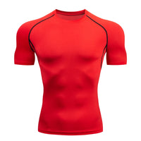 Men's Running Compression Tshirts Quick Dry Soccer Jersey Fitness Tight Sportswear Gym Sport Short Sleeve Shirt Breathable