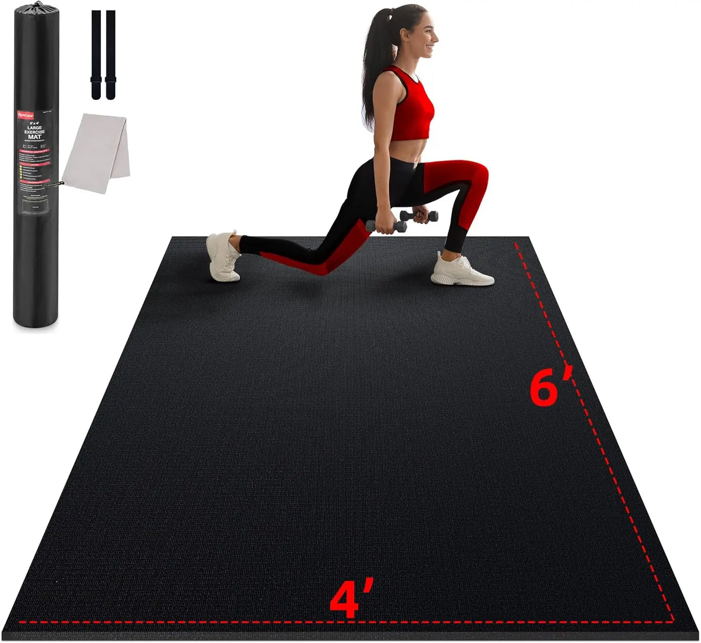 Extra Thick 7mm High-Density Exercise Mat, Multiple Sizes for Home Gym, Cardio, Yoga & MMA