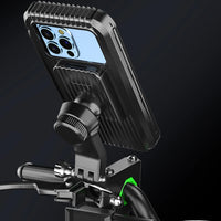 Waterproof Rear View Mirror Phone Support Strong Suction Cellphone Mount Flexible Motorcycle Phone Box Stand for 4-7 Inch Phone