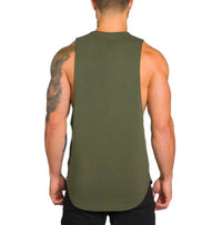 Plain Vests Cotton Breathable Sleeveless T-shirts Gym Fitness Bodybuilding Training Clothing Mens Running Sport Muscle Tank Tops