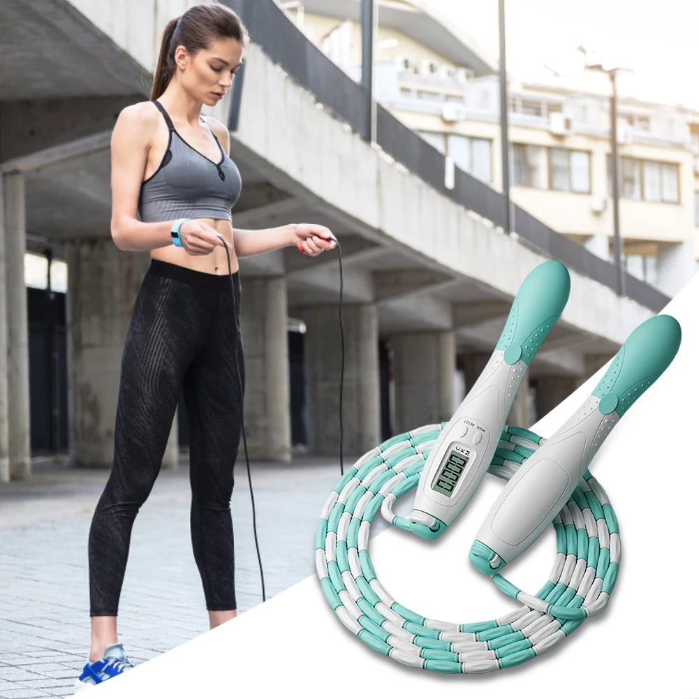 Beaded Jump Rope Jump Rope Adjustable Length Plastic Segmented Jump Rope Soft Beaded Skipping Rope for Indoor Outdoor