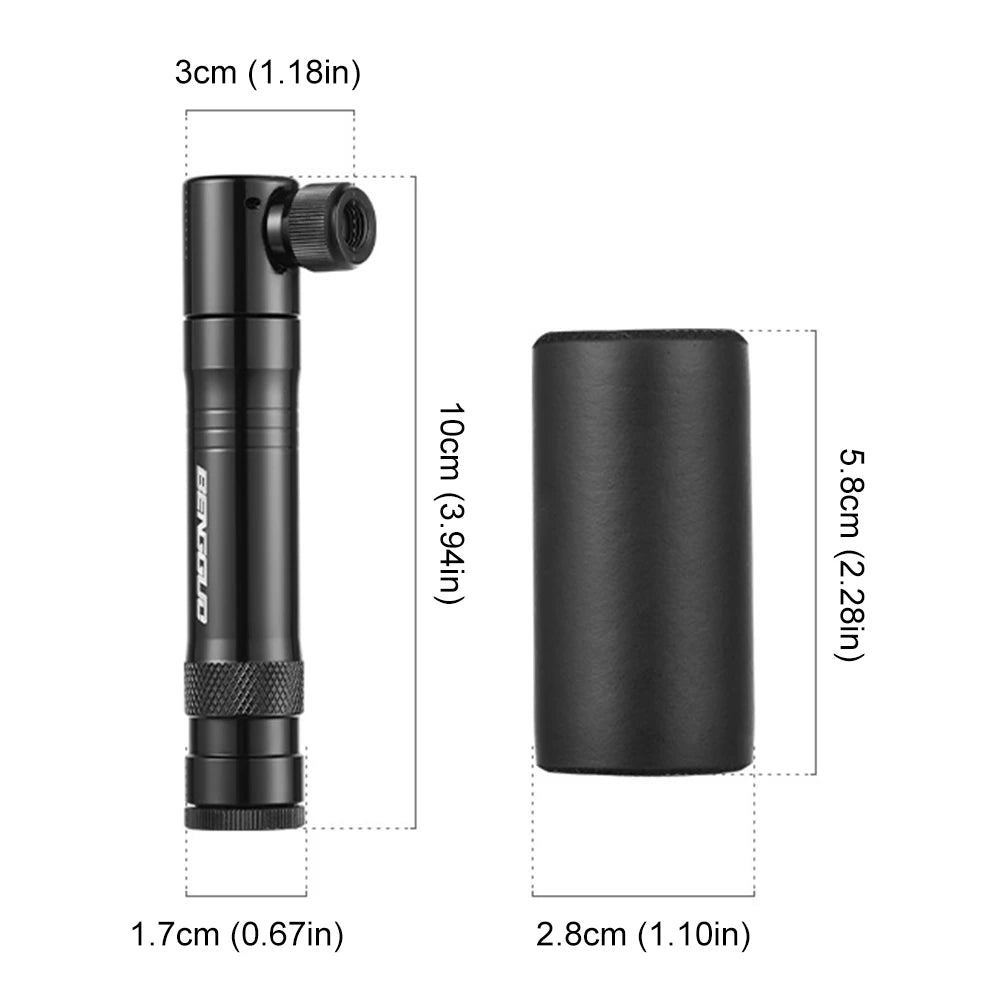 CO2 Bicycle Pump with Tubeless Tire Repair Tool Schrader & Presta Valve Portable Tire Inflator Aluminum Alloy for MTB Road Bike