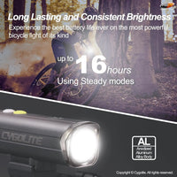 Velocity 1600-800 Lumen USB-C Bike Light, 9 Modes, IP67 Waterproof, Compact Hard Mount