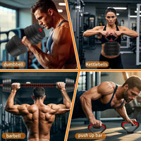 Versatile 4-in-1 Adjustable Dumbbell Set: 25, 45, 75, and 90 LB Weight Options with Barbell and Kettlebell Functionality