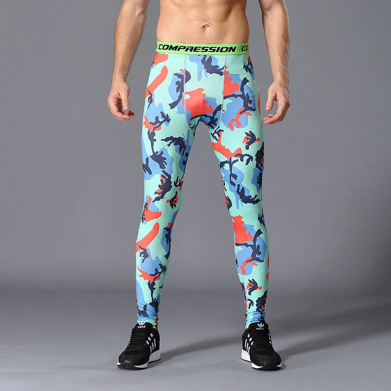 Men Camouflage Sports Leggings Men Running Training Compression Leggings Quick Dry Trousers Fitness Pants Running Jogging Tights