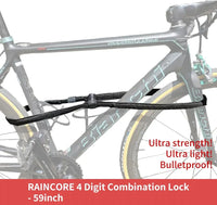 Lightweight Bike Cable Lock 59in Anti-Theft 184g with Chain Cutter Proof Fiber - Patented Korea
