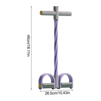 Yoga Pedal Puller Portable Resistance Band 4-Tube Pedal Ankle Puller Abdominal Exerciser Elastic Pedal Booster Body