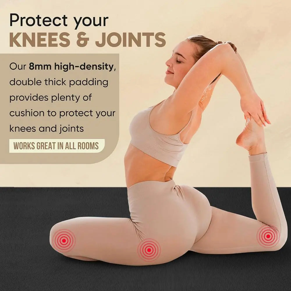 Extra Large Yoga Mat–12'x6'x8mm Extra Thick&Ultra Comfortable,Non-Slip Barefoot Exercise Mat–Works Greaton Any Floor for Stretch