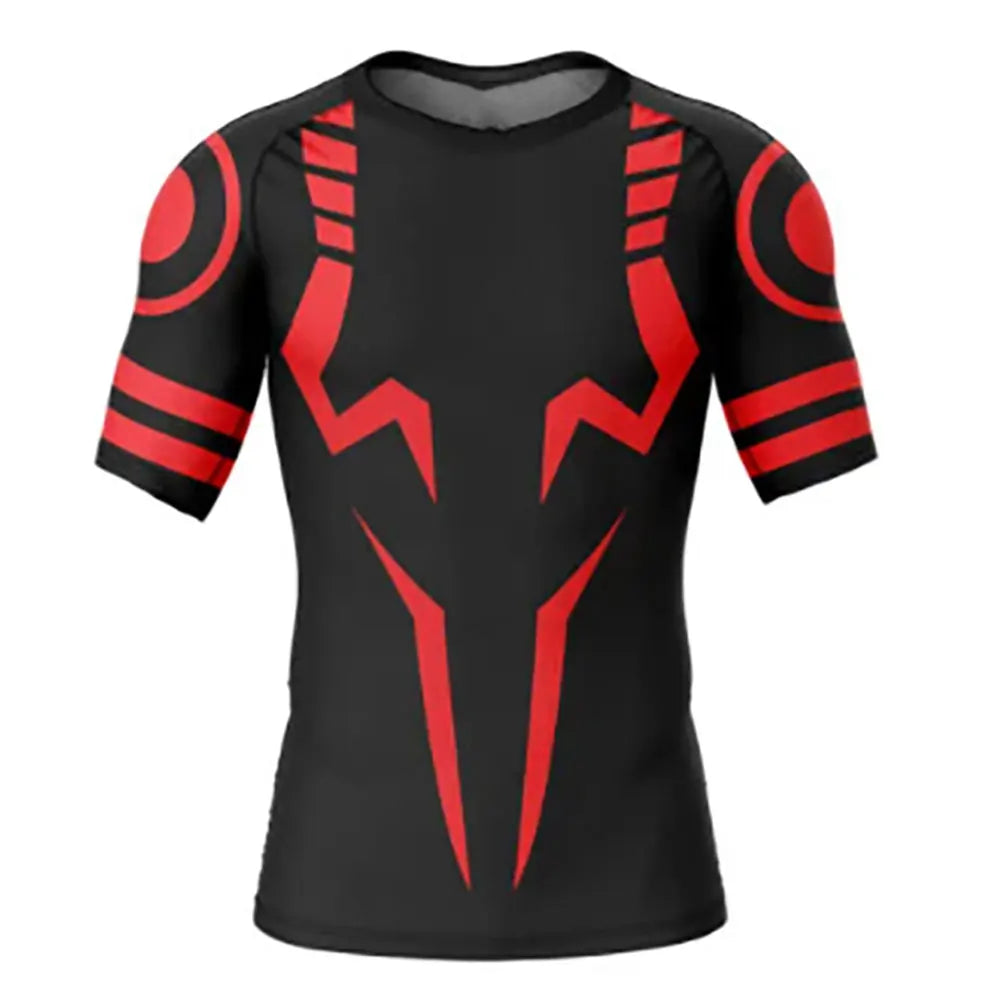 Anime Jujutsu Kaisen Compression T Shirt Men 3D Print Sukuna Breathable Football Fitness Tight Sportswear Quick Dry Riding Tops
