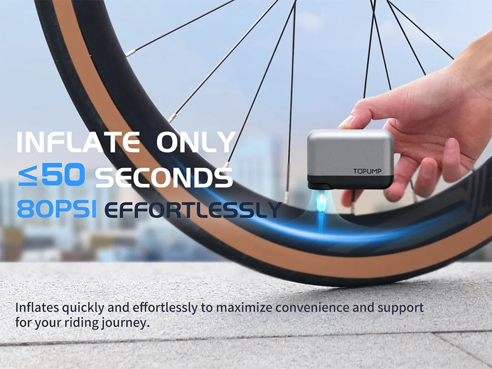 Mini Bike Pump, Portable Electric Bike Pump, Ultra Small 120PSI Battery Bicycle Pump, Automatic Shut-Off, Presta & Schrader