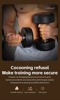 Powerlifting Gym Gloves Breathable Horizontal Bar Booster Gloves Weightlifting Leather Palm Guard Fitness Gloves for Men Women