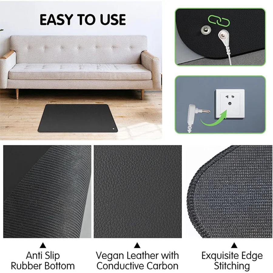 Grounding mat, suitable for home or office use to enhance health, with grounding wire for yoga mats