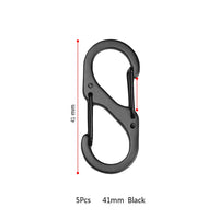 5Pcs S Type Carabiner Mini Keychain Lock  Hook Anti-Theft Outdoor Camping Backpack Buckle Key-Lock Tool Dual Spring Snap Hooks