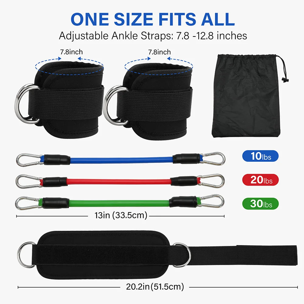 TPE Resistance Bands Ankle Straps Fitness Set D-Ring Support Ankle Cuffs Yoga Gym Equipment Guard Leg Strength Safety Extensions