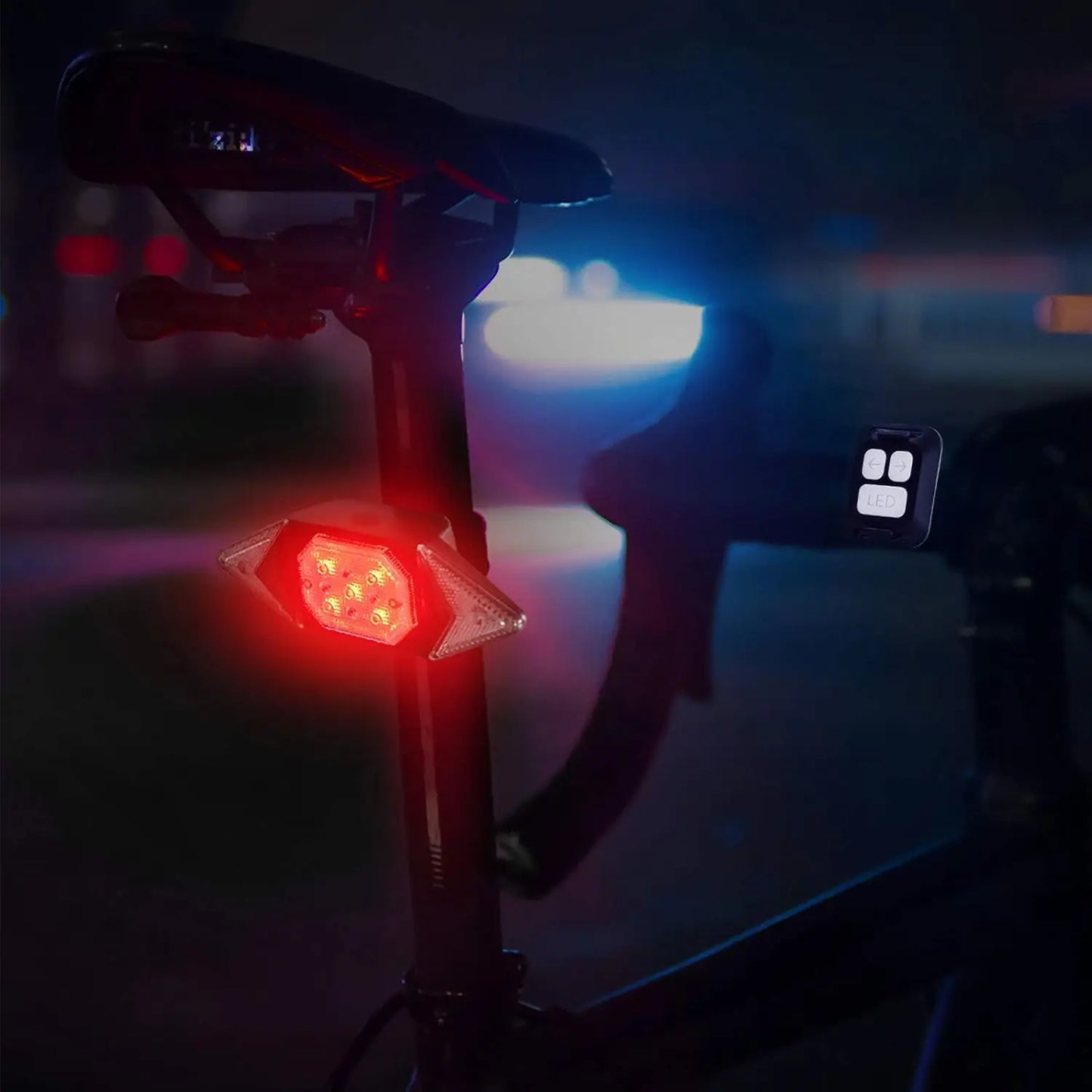 Rechargeable Bike Lights Front Back, Super Bright Headlight Tail Light Set with Turn Signals, Easy Install Safety Flashing Rear