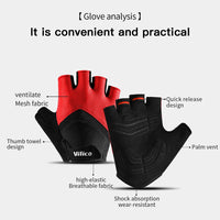 Cycling Half Finger Gloves Bike MTB Gloves Breathable Short Finger Thickened Palm Shock-Absorbing Anti Slip Outdoor Sport Gloves