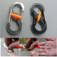 5Pcs S Type Carabiner Mini Keychain Lock  Hook Anti-Theft Outdoor Camping Backpack Buckle Key-Lock Tool Dual Spring Snap Hooks