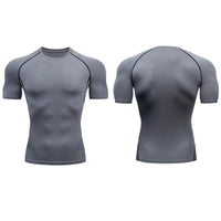 Men's Running Compression Tshirts Quick Dry Soccer Jersey Fitness Tight Sportswear Gym Sport Short Sleeve Shirt Breathable