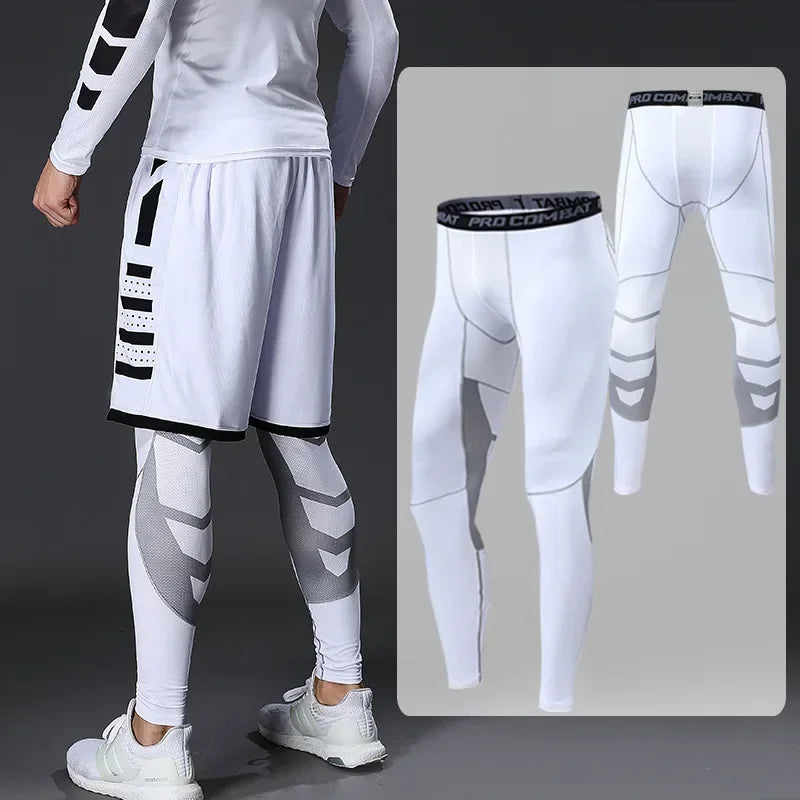 Men's Compression Pants Cycling Running Basketball Soccer Elasticity Sweatpants Fitness Tights Legging Trousers Rash Guard