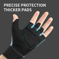 Workout Gloves Men Women Gym Lifting Fitness Climbing Exercises Work Out Wrist Belt Shock Absorb Foam Pad Palm Crossfit