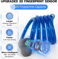 Fingerprint Cable Lock, 4.9FT Heavy Duty Anti-Theft Smart Bike Lock, Keyless Biometric Bluetooth App Lock for Bicycle Scooter