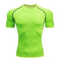 Men's Running Compression Tshirts Quick Dry Soccer Jersey Fitness Tight Sportswear Gym Sport Short Sleeve Shirt Breathable