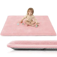 Large Solid Casual Non-slip Carpet Living Room Thick Foam Baby Play Mat Soft for Kids Coral Velvet Rug Yoga Mats