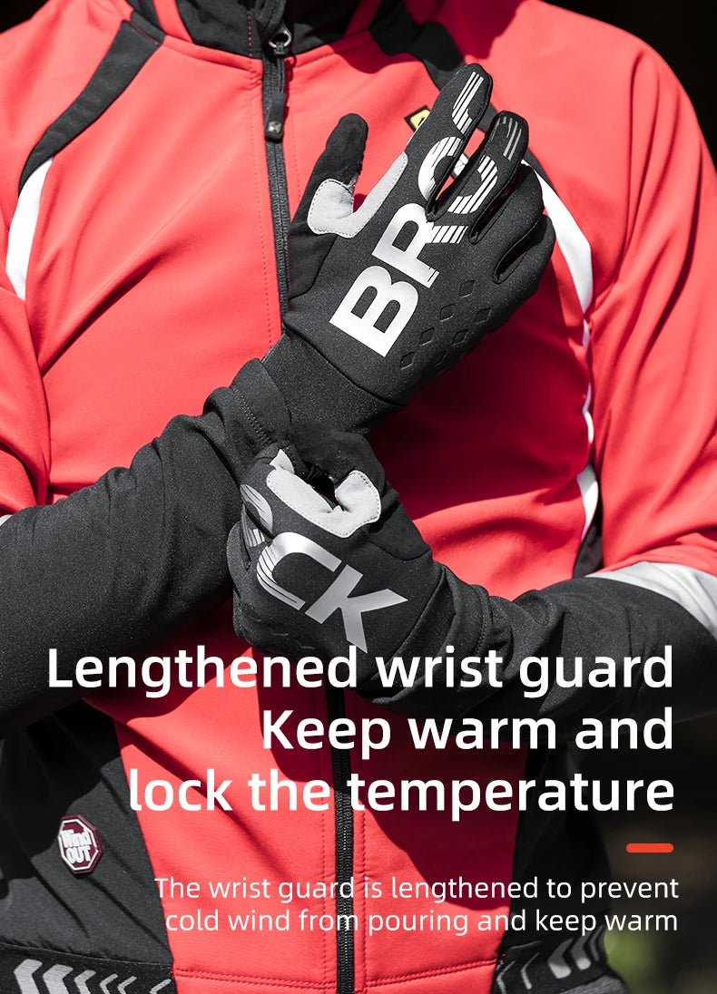 ROCKBROS Full-Finger Touchscreen-Compatible Cycling Gloves for Bicycles & Motorcycles Men and Women - Spring Autumn & Winter