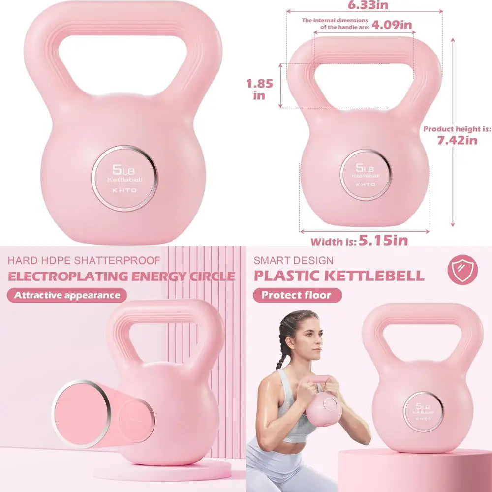 Kettlebells Fitness Exercise-Pink Strength Training Kettlebell Sets,Dumbbell Weights for Home Gym Equipment