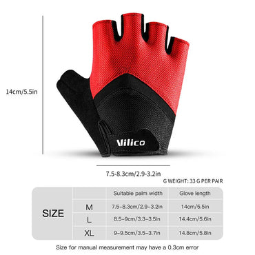 Cycling Half Finger Gloves Bike MTB Gloves Breathable Short Finger Thickened Palm Shock-Absorbing Anti Slip Outdoor Sport Gloves