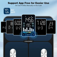 Smart Digital Body Fat Scale with LED Display, BMI & Muscle Mass Tracking, 400lb Capacity, App-Free Mode for Home Use