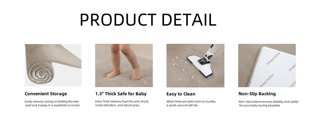 Large Solid Casual Non-slip Carpet Living Room Thick Foam Baby Play Mat Soft for Kids Coral Velvet Rug Yoga Mats