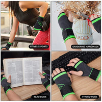 Gym Fitness Gloves Wrist Support Sports Wristband Therapy Protector Fingerless Safety Body Building Entertainment 1Piece