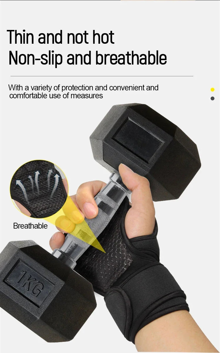 1 pair fitness gloves of protective palm fitness gloves, anti slip weightlifting gloves