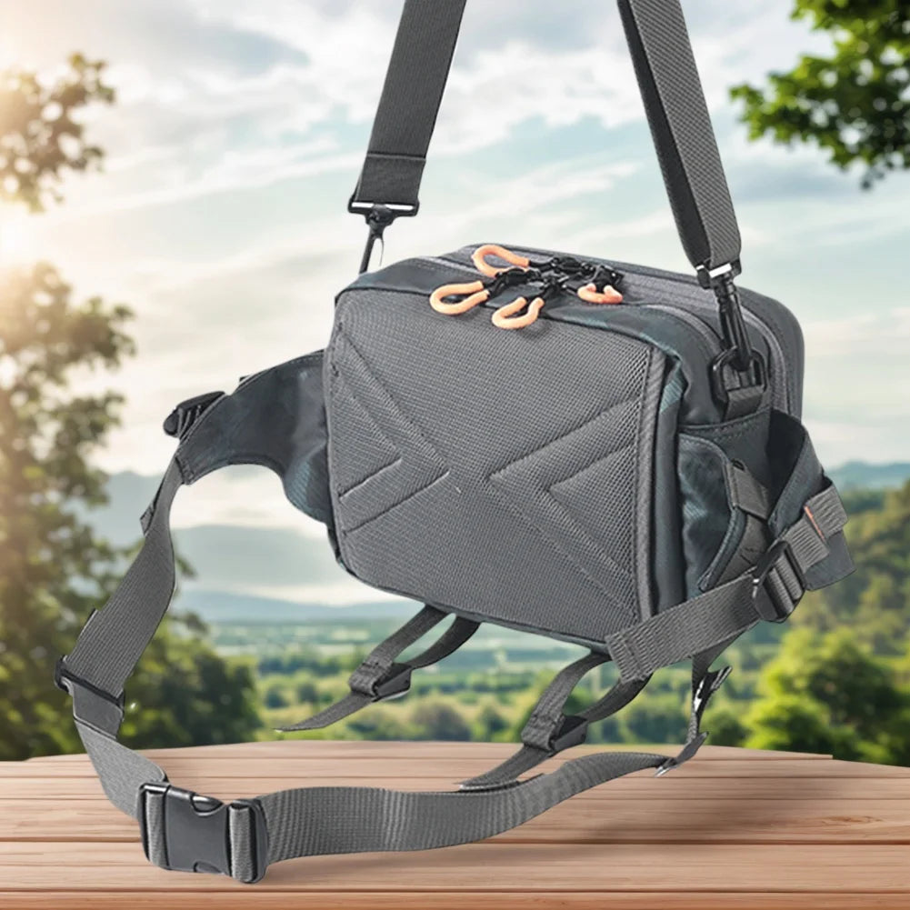 Fishing Bag Waterproof Fishing Fanny Pack with Adjustable Belt Fishing Shoulder Bag for Outdoor Hiking Fishing