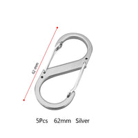 5Pcs S Type Carabiner Mini Keychain Lock  Hook Anti-Theft Outdoor Camping Backpack Buckle Key-Lock Tool Dual Spring Snap Hooks