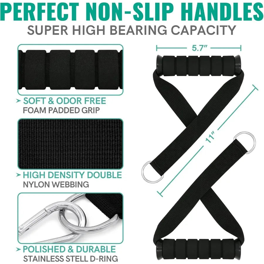 Resistance Bands, Exercise Bands with Handles Stretch Bands for Exercise Workout Bands with Door Anchors, 10-150LB Set (11Pcs)