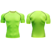 Men's Running Compression Tshirts Quick Dry Soccer Jersey Fitness Tight Sportswear Gym Sport Short Sleeve Shirt Breathable