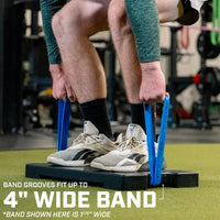 Resistance Band Footplate with Neoprene Bandguard - UHMWPE Non-Slip Base for Resistance Training, Squats, Deadlifts, and More –