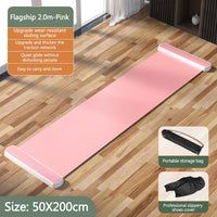 140/180/200CM Yoga Sliding Mat Sport Fitness Glide Pilates Skating Training Board Mat for Ice Hockey Roller Skating Leg Exercise