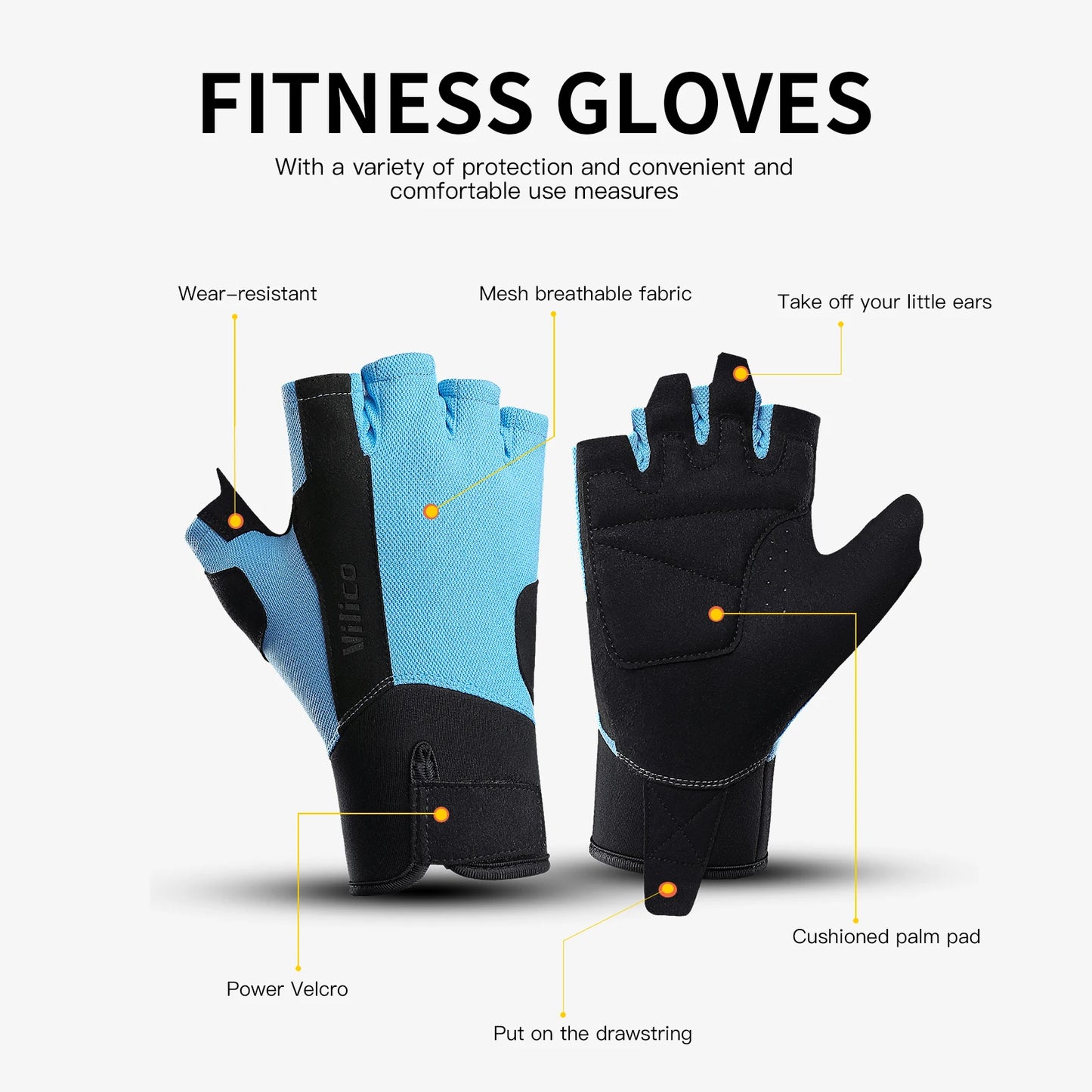 Workout Gloves Men Women Gym Lifting Fitness Climbing Exercises Work Out Wrist Belt Shock Absorb Foam Pad Palm Crossfit