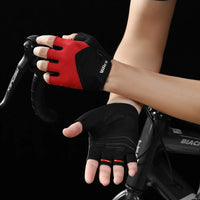 Cycling Half Finger Gloves Bike MTB Gloves Breathable Short Finger Thickened Palm Shock-Absorbing Anti Slip Outdoor Sport Gloves