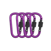 Carabiner Clips with Screw Gate 4Pcs Carabiners Hiking Clips with 7mm Diameter Aluminum Rod EDC Outdoor Camping Equipment Hook