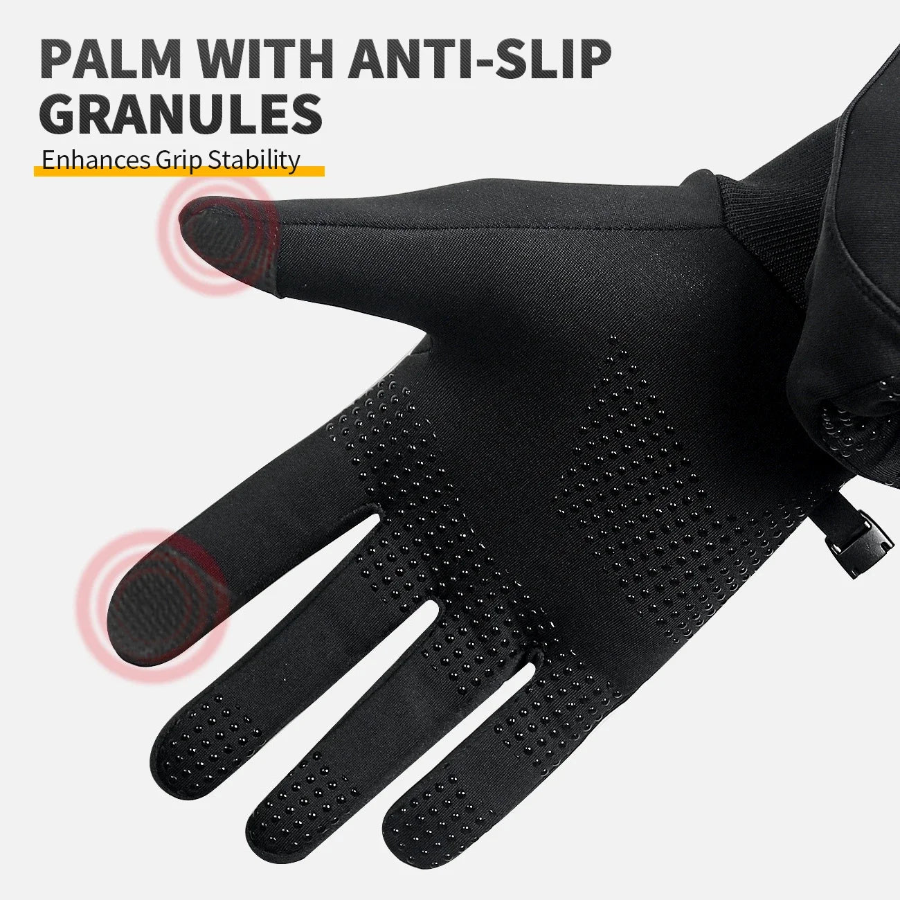 1 Pair Men's Winter Bicycle Gloves Touch Screen Windproof Warm Gloves Waterproof Sports Full Finger Warm Bicycle Outdoor Gloves