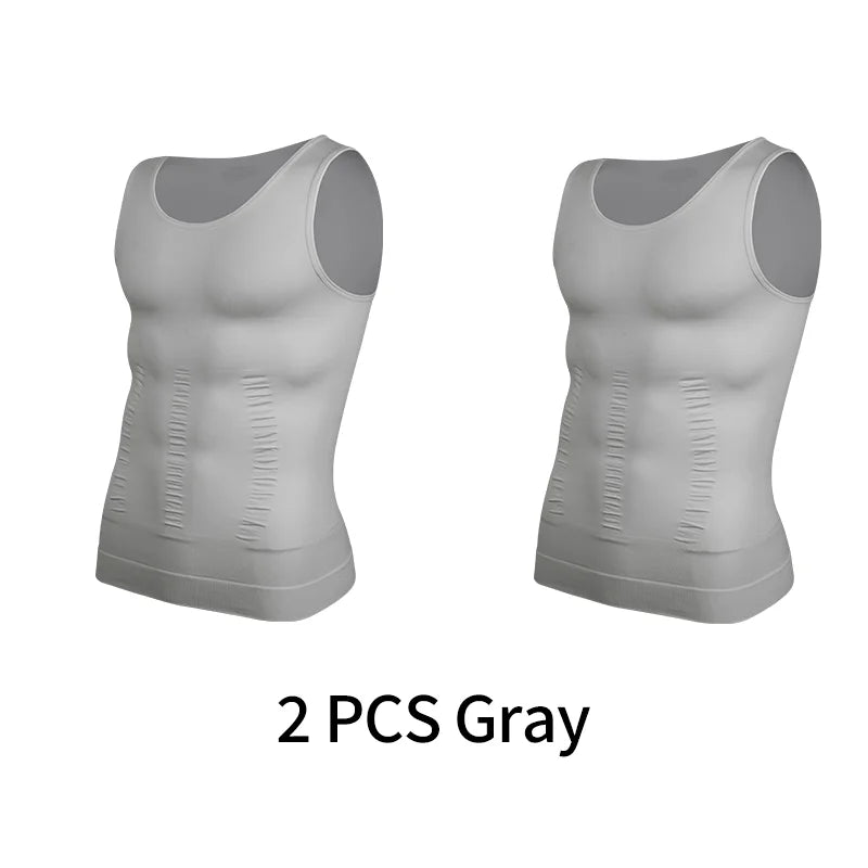 Men Compression Vest Sleeveless Shapewear Slimming Body Shaper Shirt Gym Workout Corset Tummy Control Tank Top Abs Abdomen