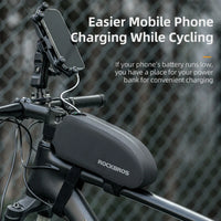 ROCKBROS Bicycle Bag Bike Frame Top Tube Bag Large Capacity Storage Waterproof Hard Shell Bicycle Bag MTB Road Bike Accessories