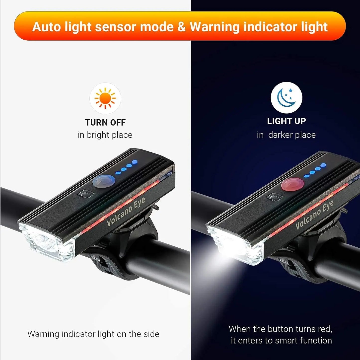 USB Rechargeable 1000 Lumen Bike Light Set, Waterproof Front & Rear Cycling Lights with 4 Modes