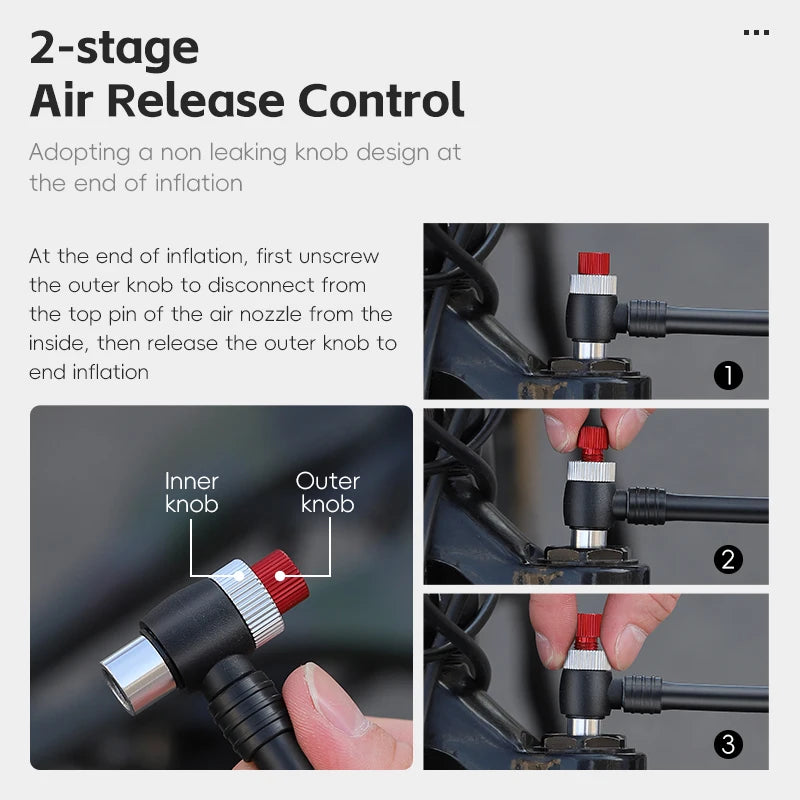 WEST BIKING 400PSI Bicycle Air Pump High Pressure MTB Bicycle Pump Front Fork Rear Suspension Pressure Gauge Schrader Valve