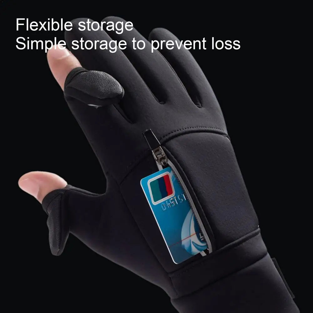 Cycling Windproof Gloves Windproof Outdoor Full Finger Cycling Gloves Pocket Design Screen Touch Cycling Gloves For Sports